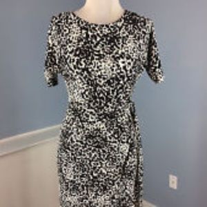 Anne Taylor black and white sheath career dress